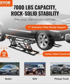 Alternative view of VEVOR 7,000 lb Portable Car Lift – Extended-Length Plate Jack Lift, 26.8" Max Height, 120V